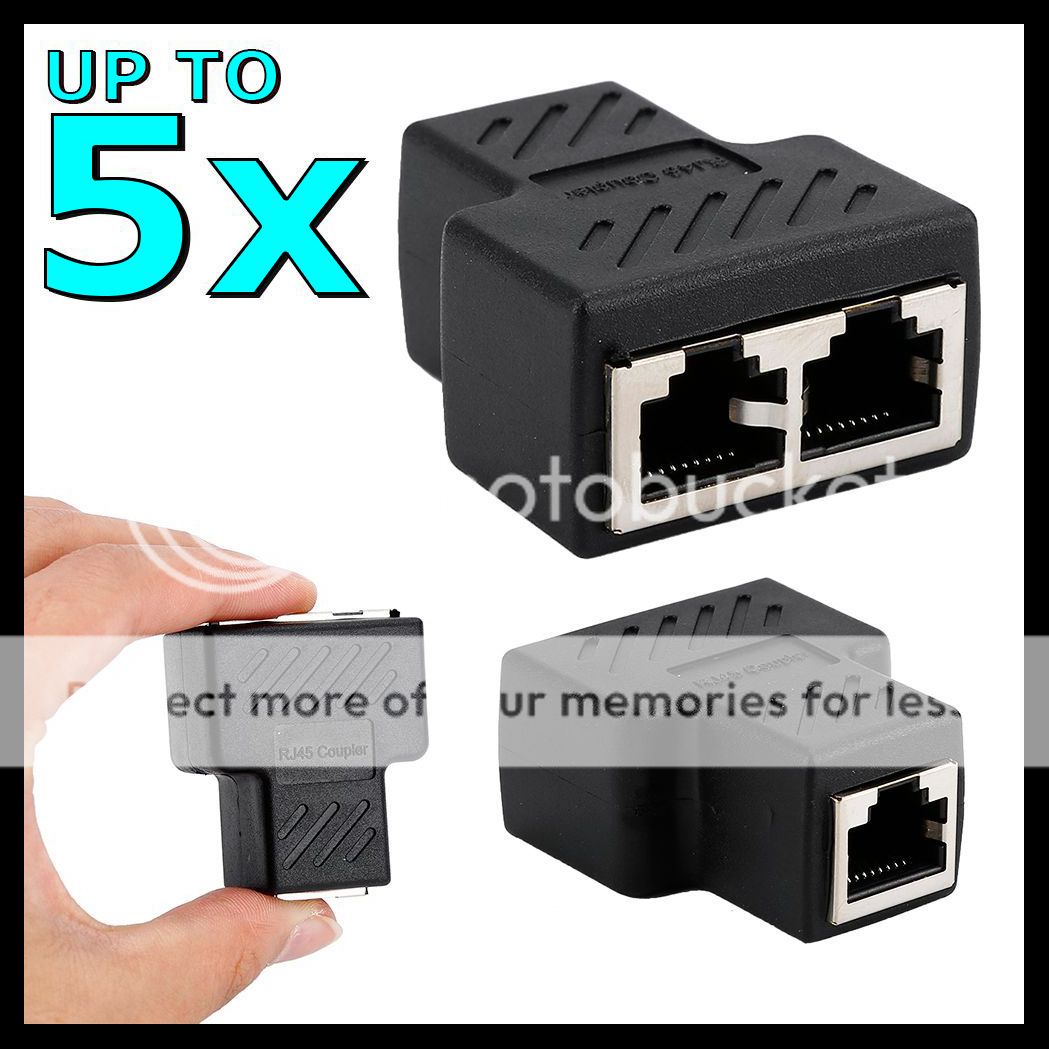 Rj45 Ethernet Lan Network Y Splitter Double Adapter 3 Ports Coupler Connector Ebay 1380